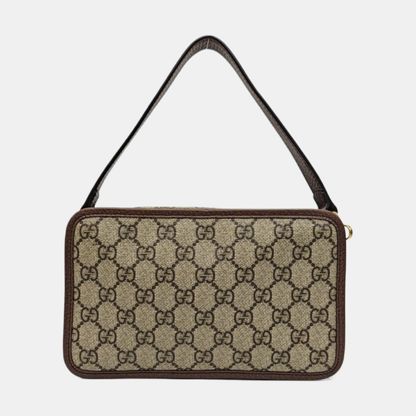 Ophidia Small Monogram Coated Canvas Beige