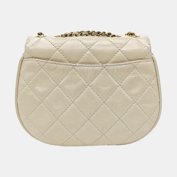 Quilted Calfskin Shoulder Bag Beige