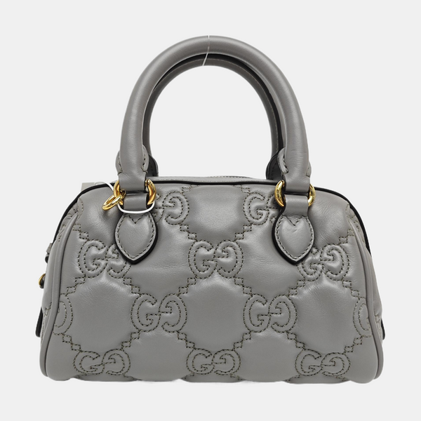 GG Matelassé Mini Monogram Calfskin Gray