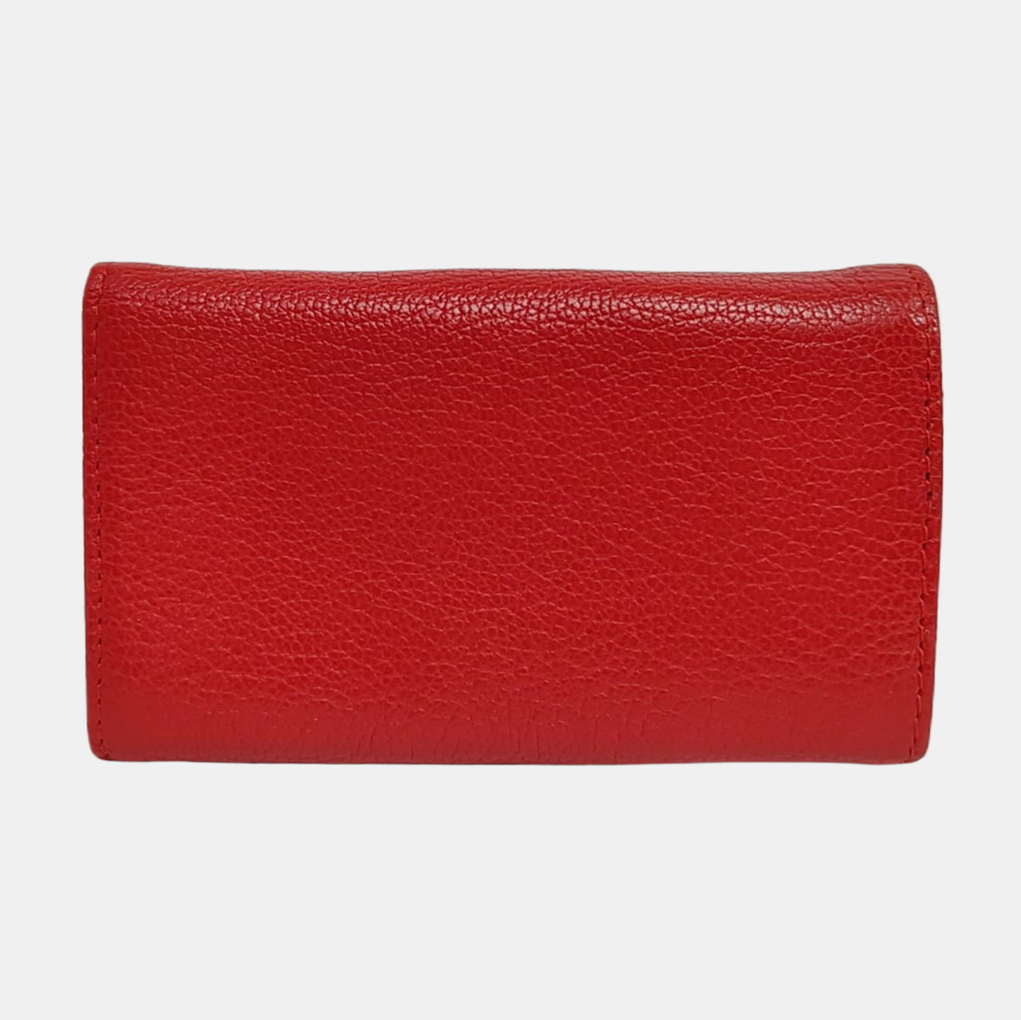 Leather Key Pouch Red