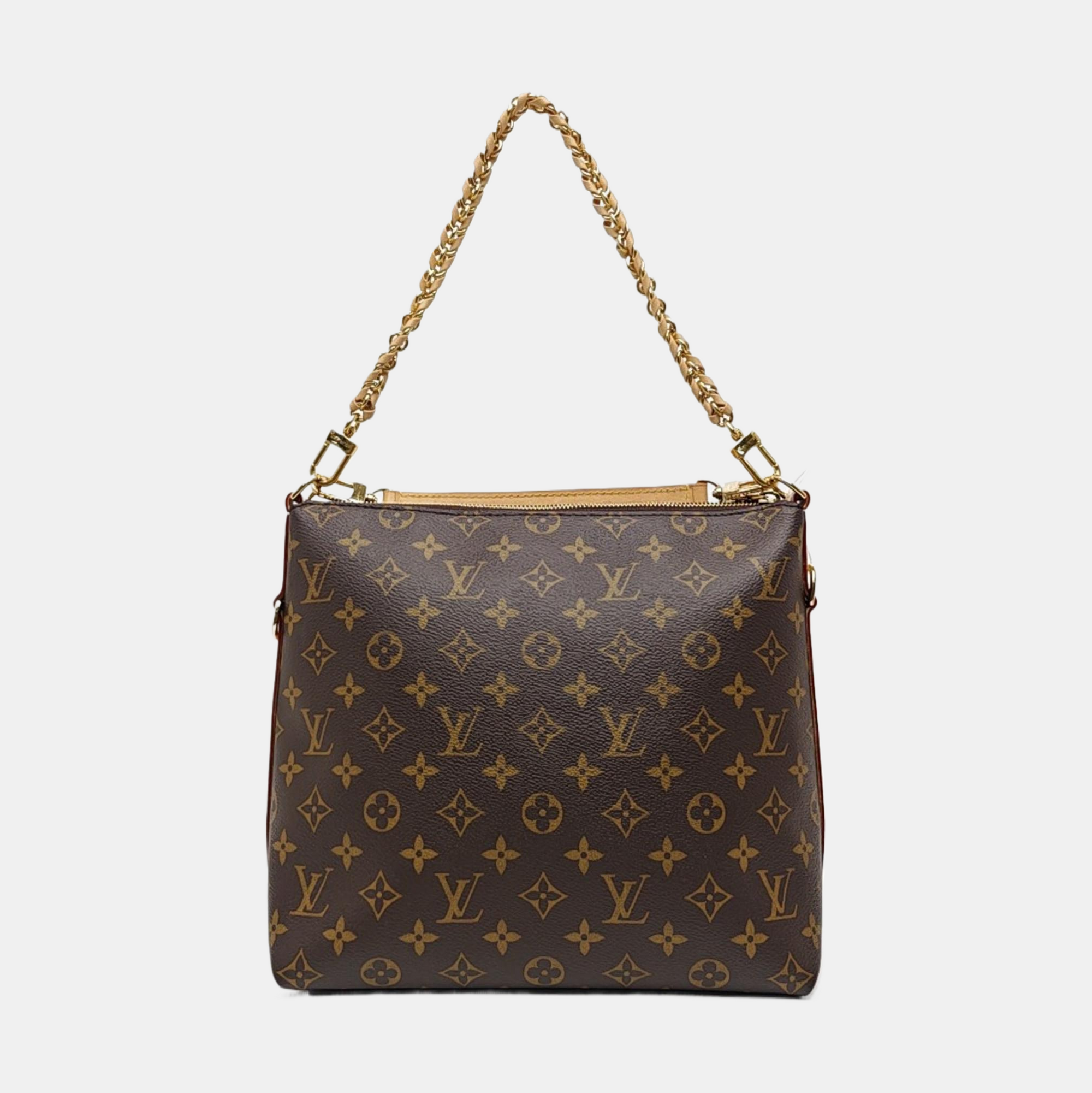 Monogram Coated Canvas Shoulder Bag Brown