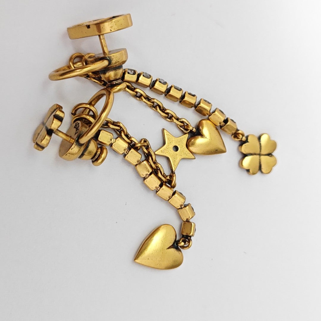 Lucky CD Metal Gold Stud Earrings
