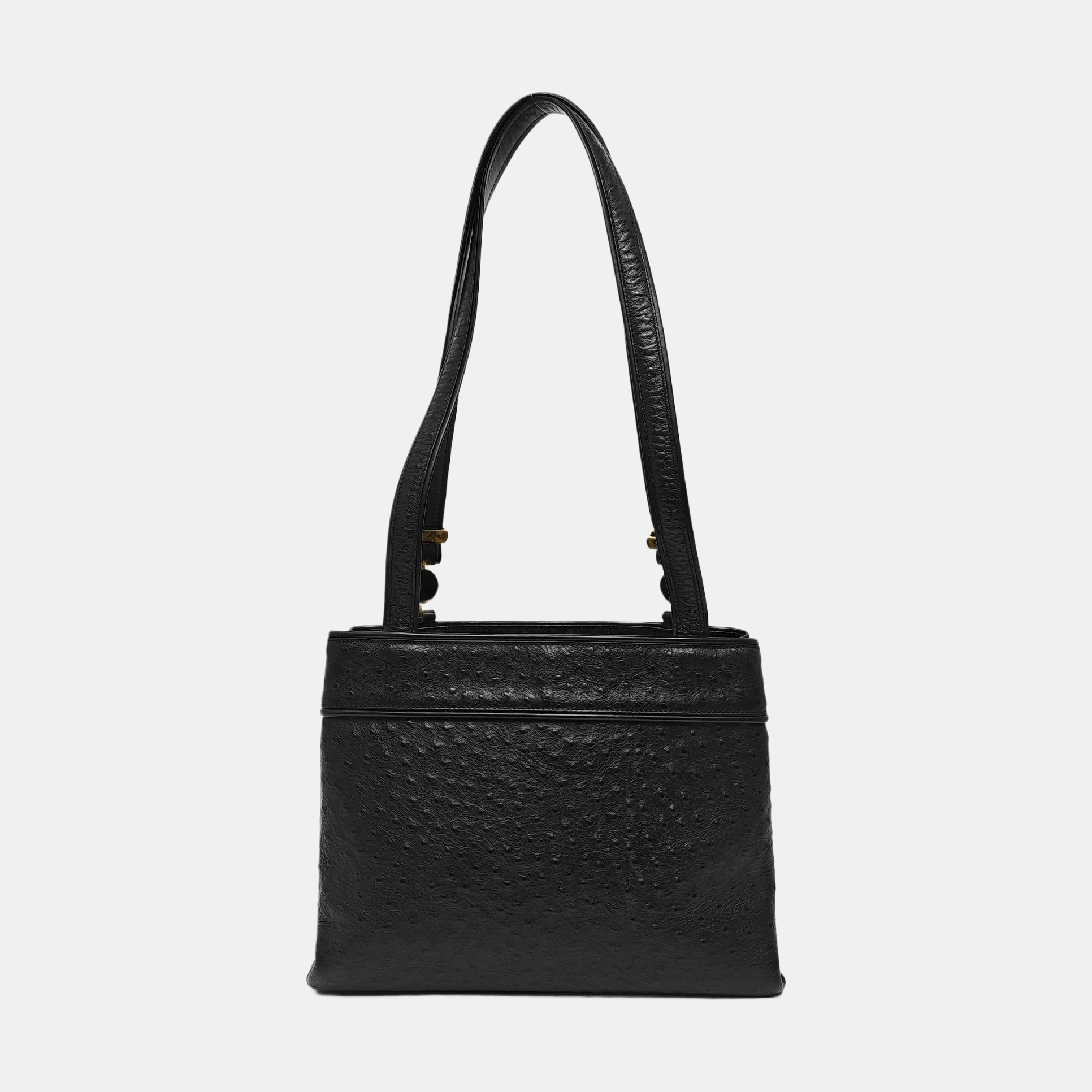Ostrich Shoulder Bag Black