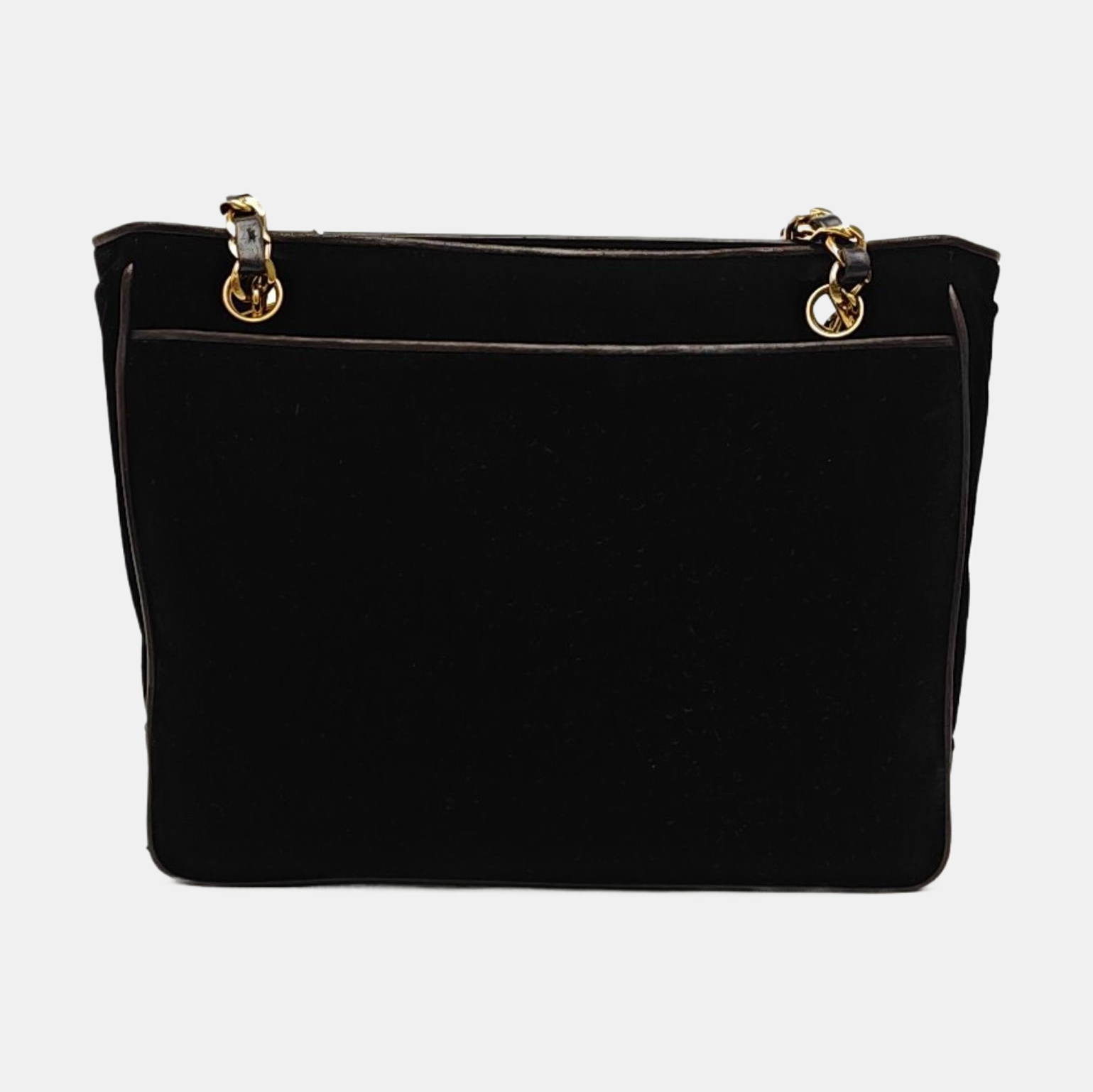 Quilted Fabric Shoulder Bag Black