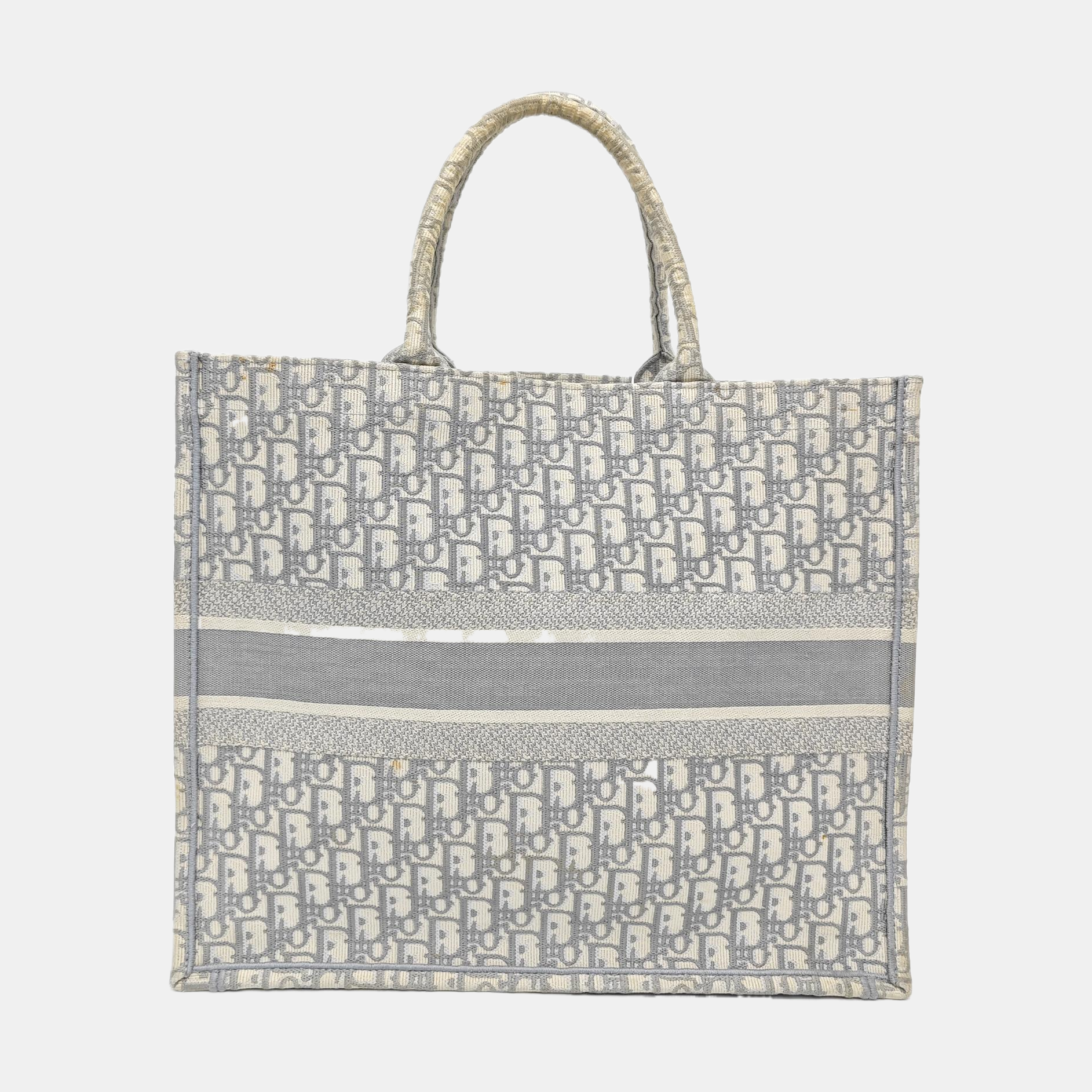 Book Tote Large Oblique Canvas Gray