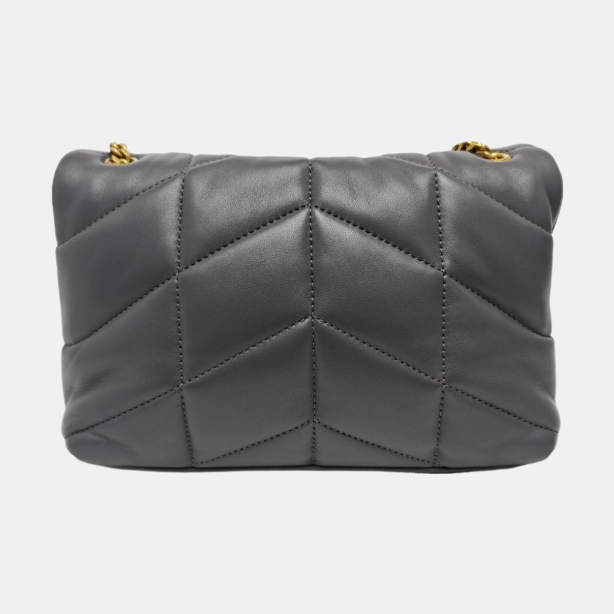 PUFFER Mini Chevron Lambskin Gray