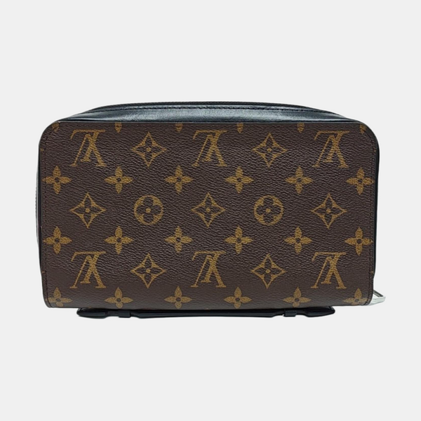 Monogram Coated Canvas Clutch Brown