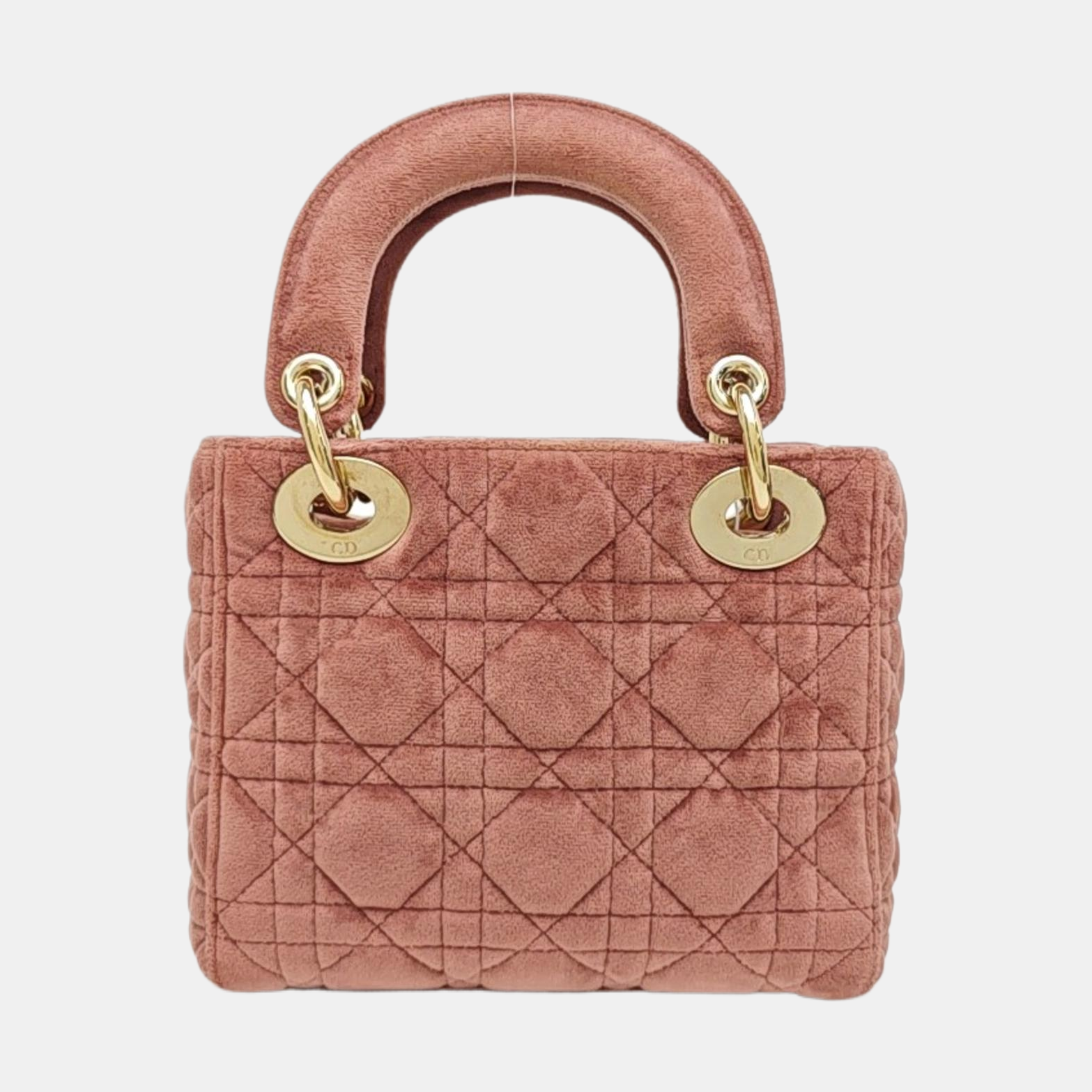 Lady Dior Mini Cannage Velvet Pink