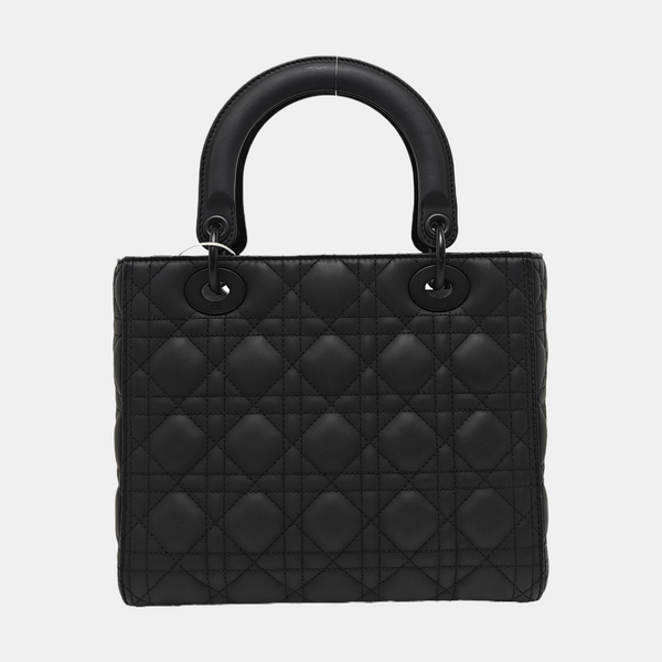Lady Dior Medium Cannage Calfskin Black