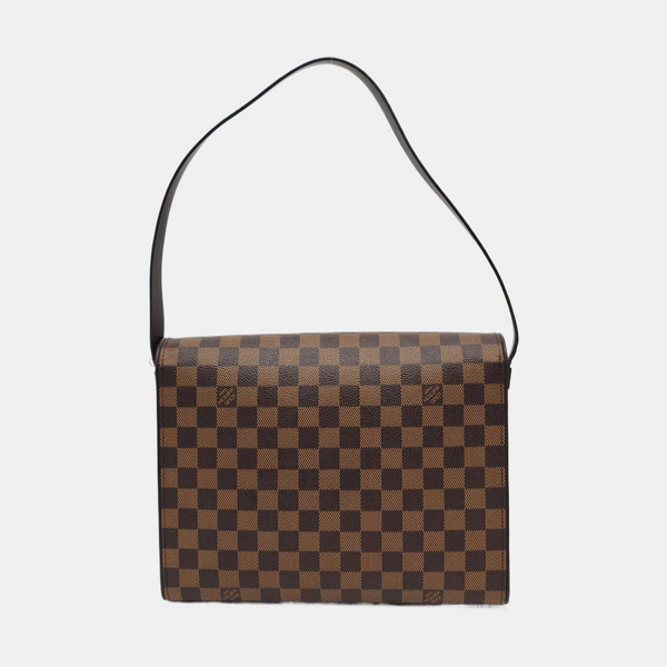 TRIBECA Damier Ebene Coated Canvas Brown