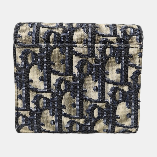 Saddle Mini Oblique Canvas Blue Wallet