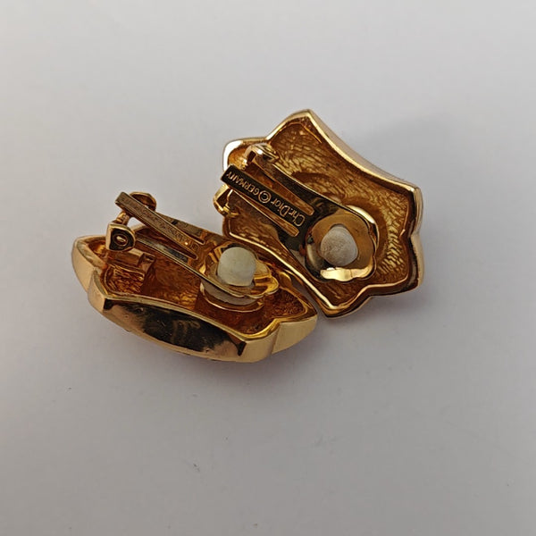 Metal Gold Clip On Earrings