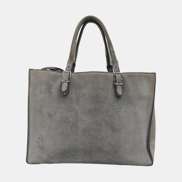 Suede Tote Bag Gray