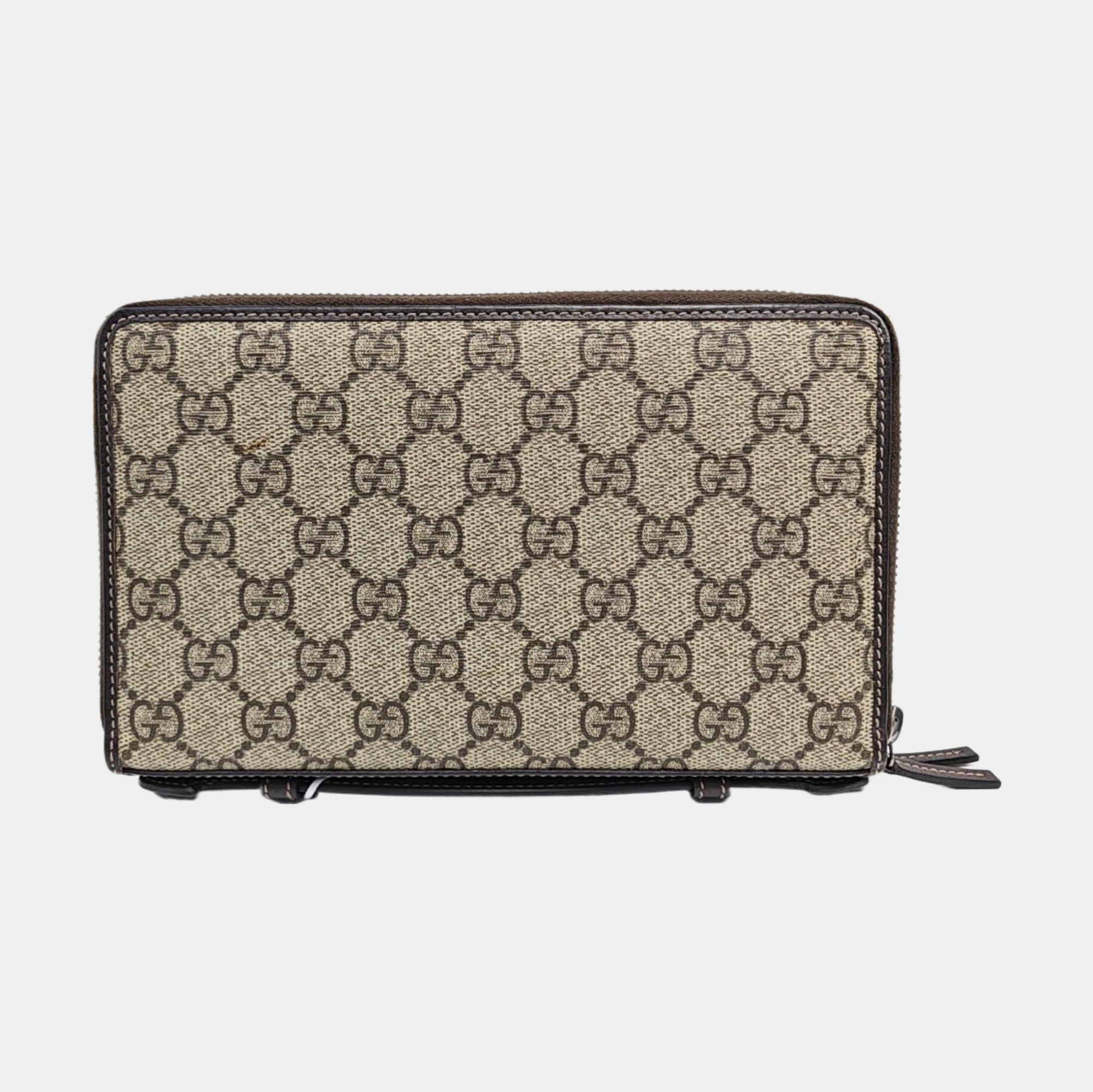 GG Supreme Monogram Coated Canvas Brown