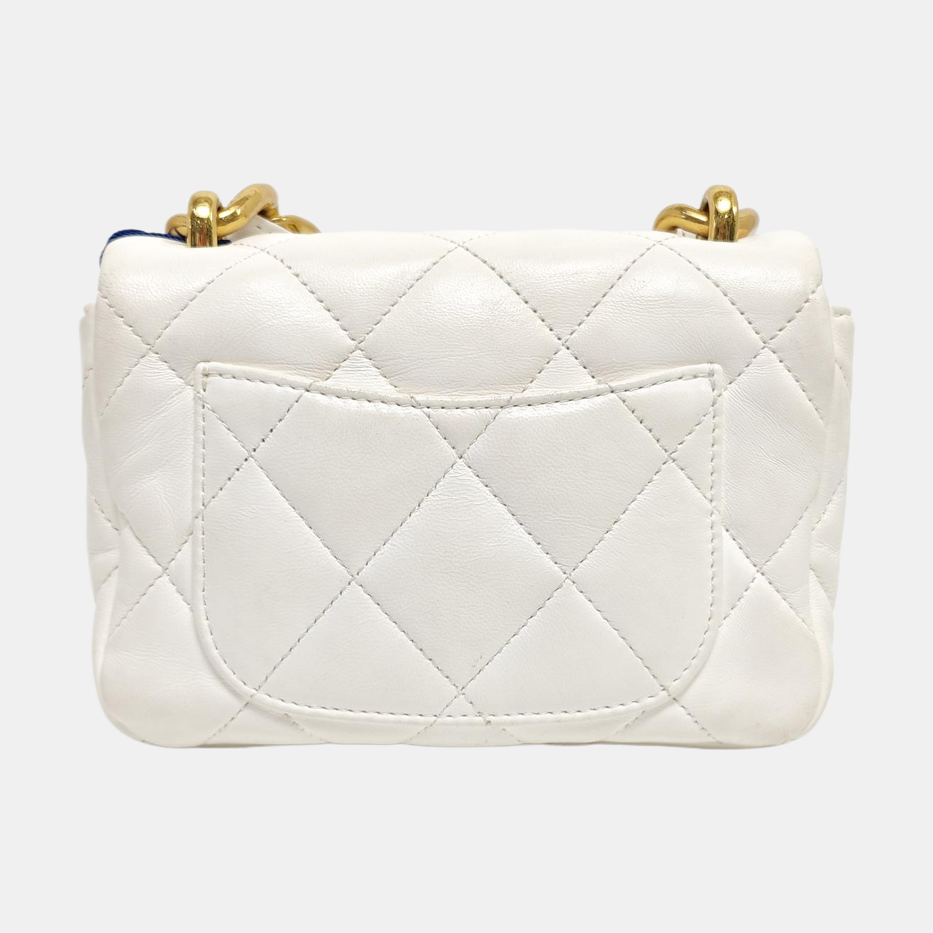 Quilted Lambskin Shoulder Bag Mini White