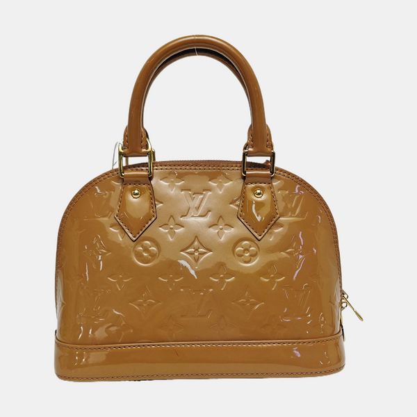 Authenticated pre-owned  ALMA Monogram Patent Leather Yellow - Shoulder Bag at Looply