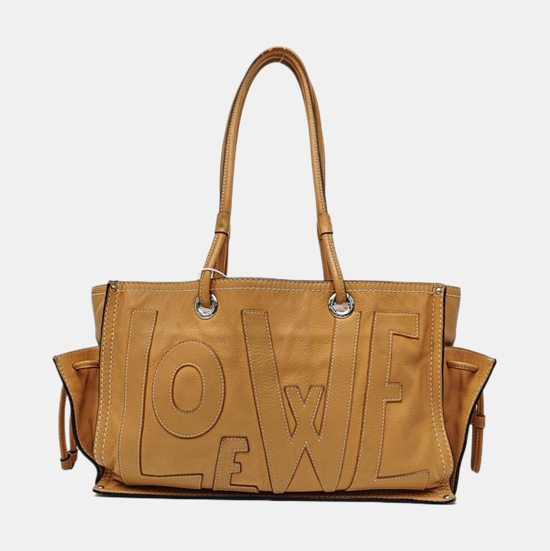 Calfskin Top Handle Bag Brown