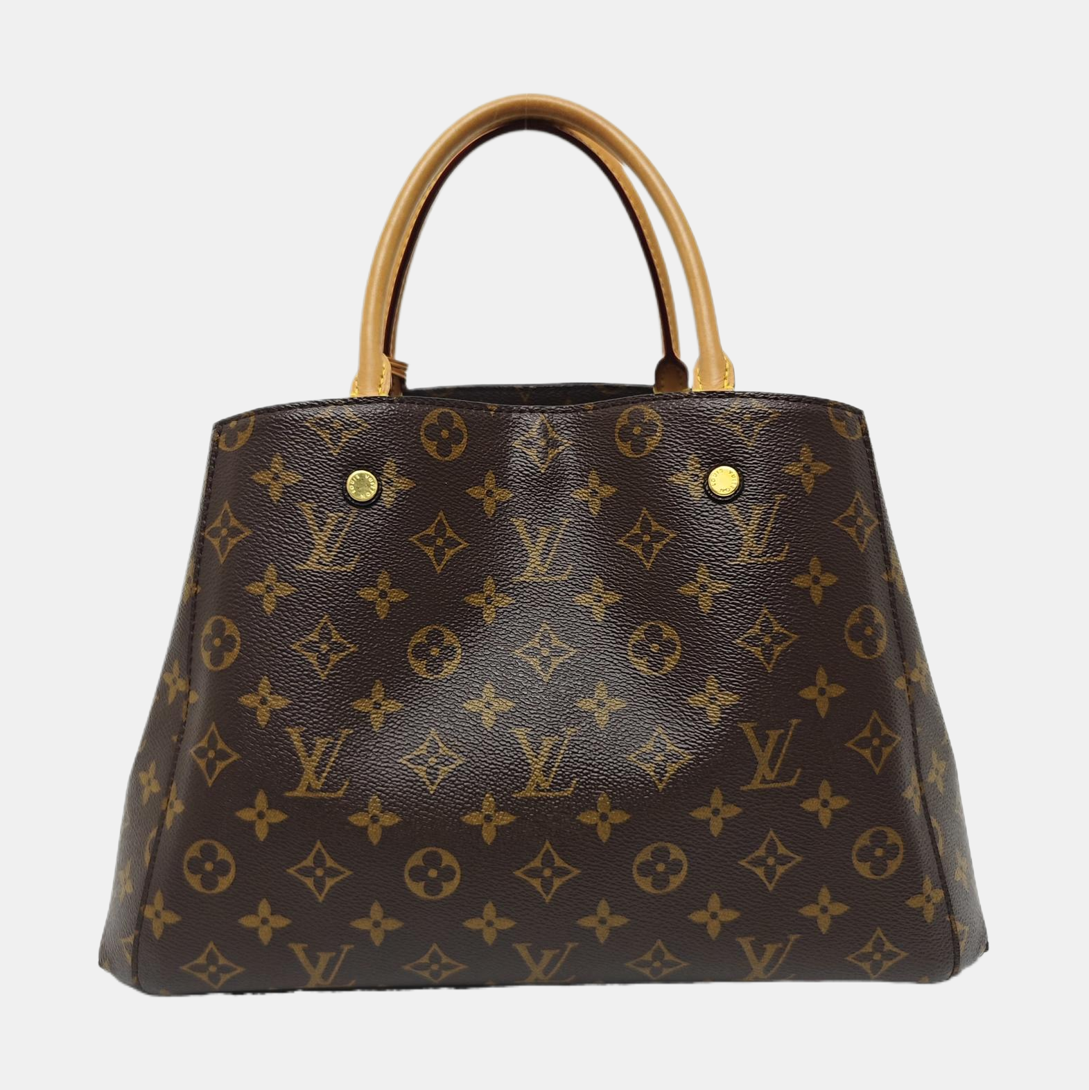 MONTAIGNE GM Monogram Coated Canvas Brown