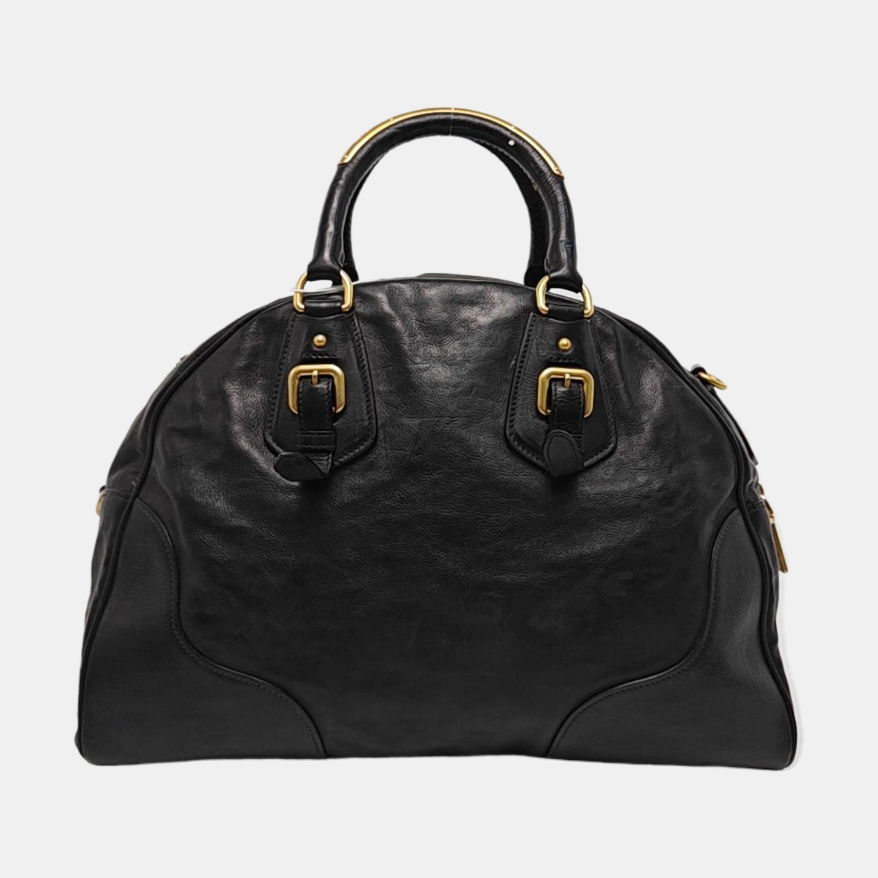 Leather Shoulder Bag Black