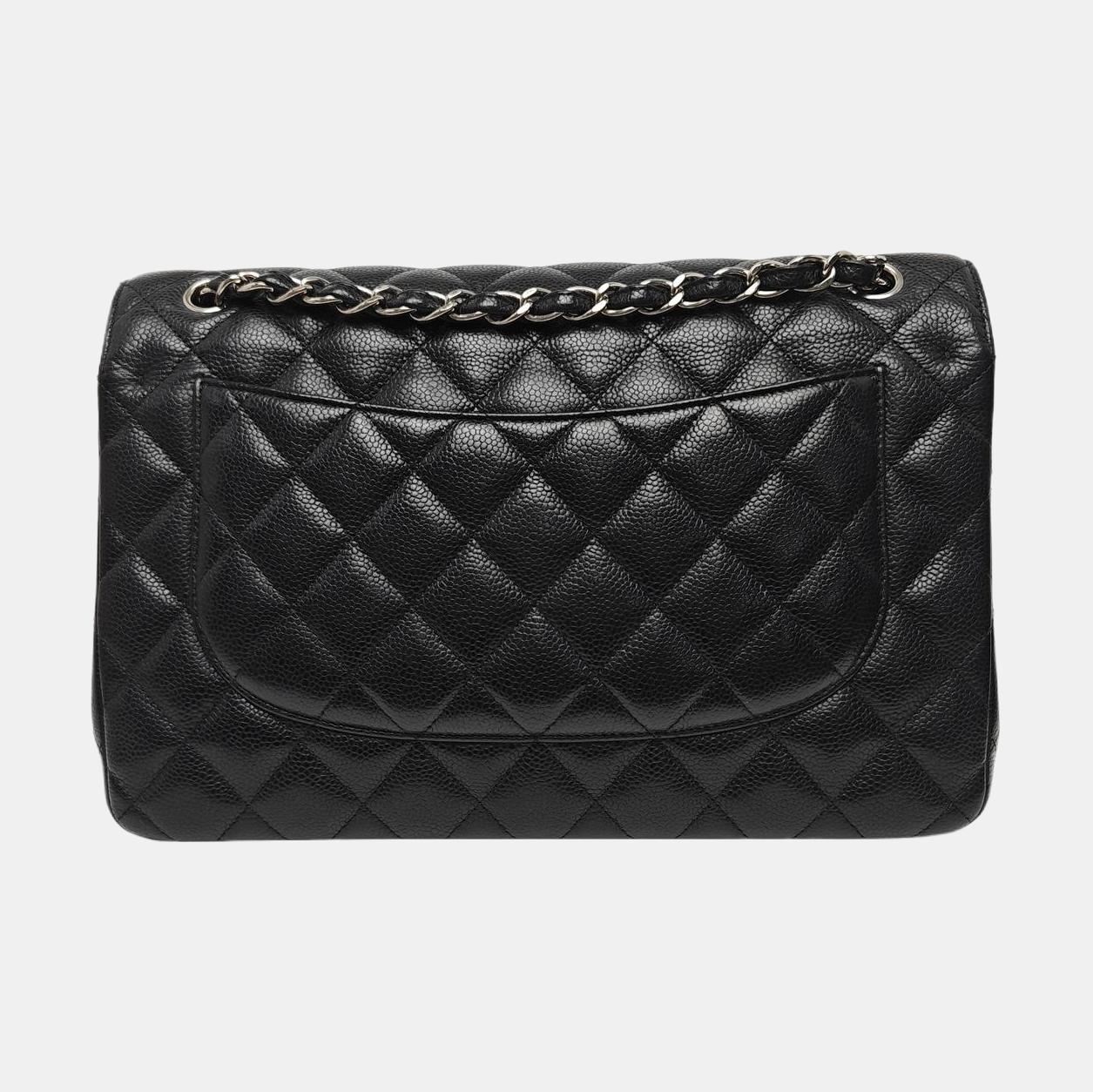 CLASSIC FLAP Jumbo Quilted Grained Calfskin Black