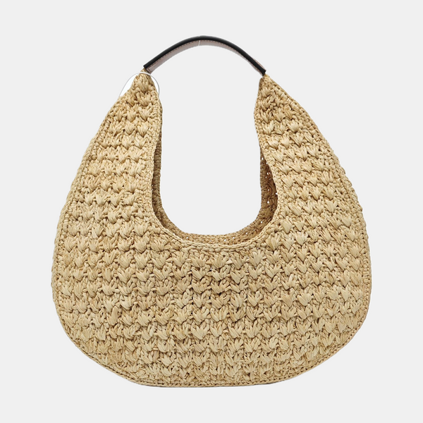 Straw Top Handle Bag Beige