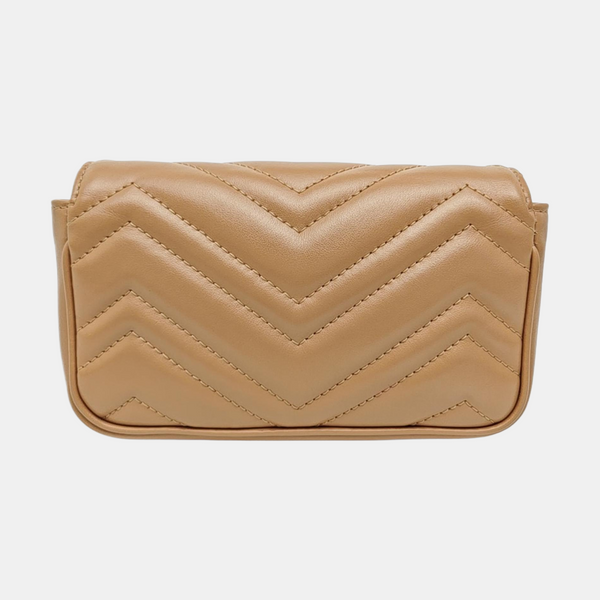 GG Marmont Mini Quilted Calfskin Beige