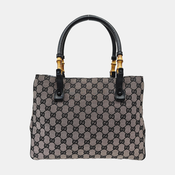 Monogram Canvas Tote Bag Gray