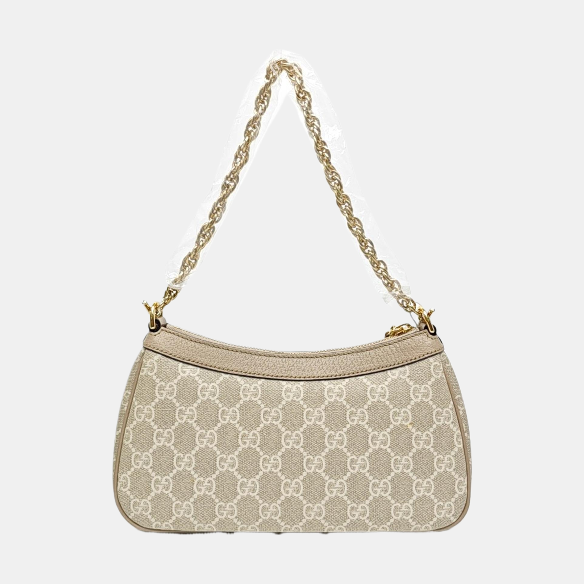 Ophidia Small Monogram Coated Canvas Beige