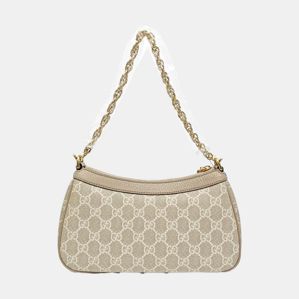 Ophidia Small Monogram Coated Canvas Beige