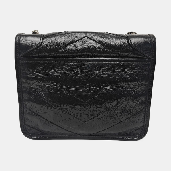 NIKI Mini Chevron Calfskin Black