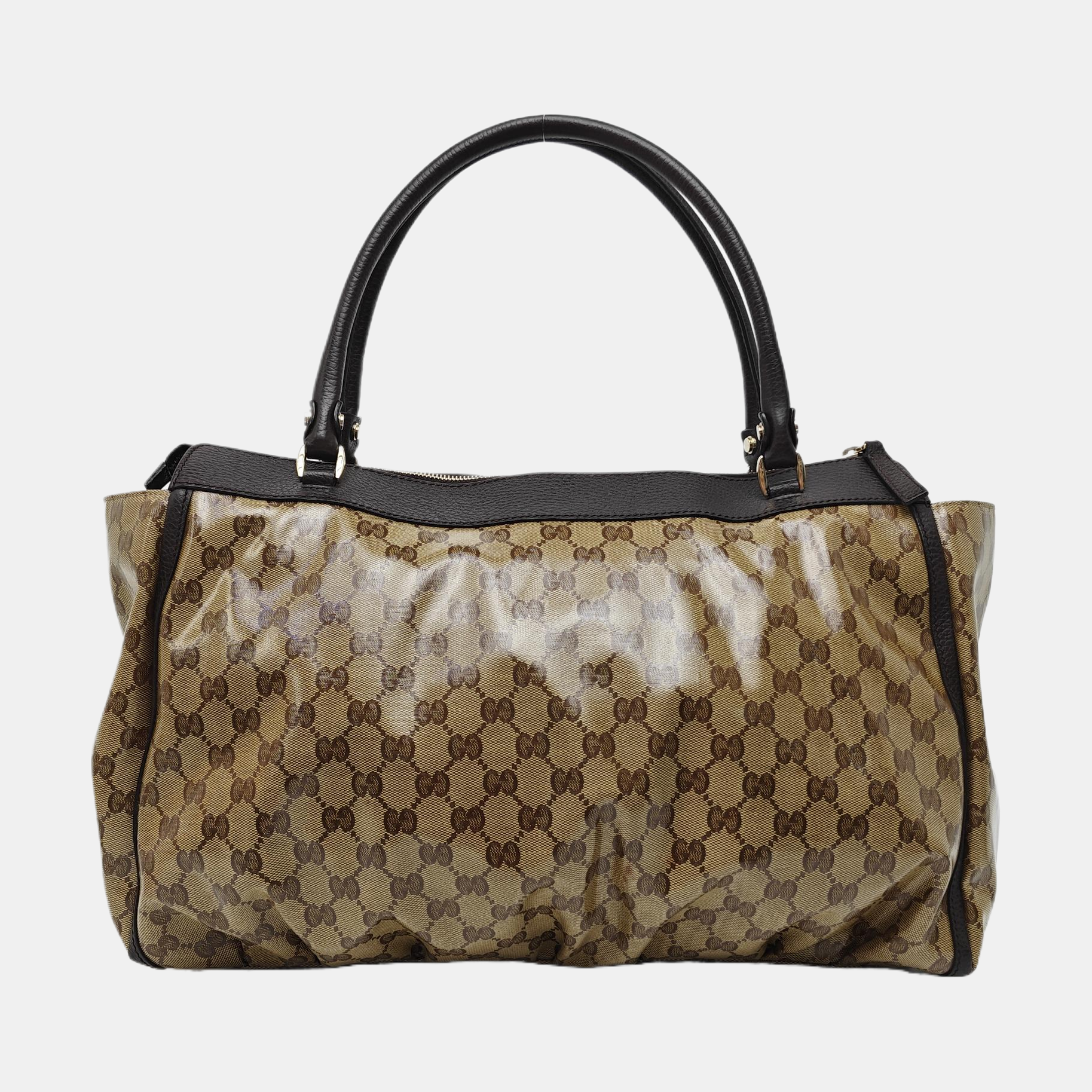 D Gold Monogram Coated Canvas Brown