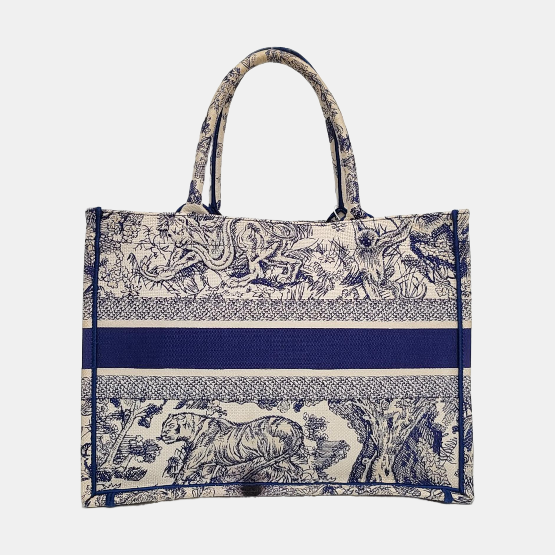Authenticated pre-owned  Book Tote Medium Canvas Blue - Tote Bag at Looply