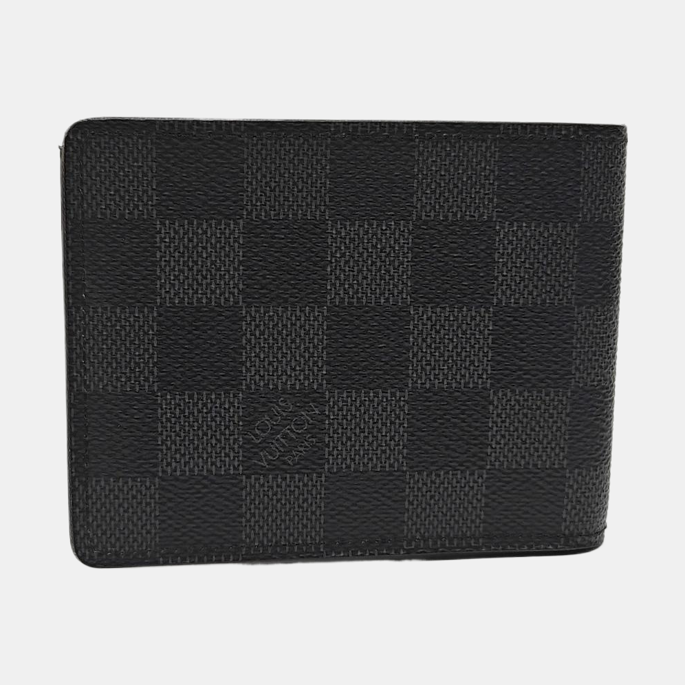 AMERIGO Damier Graphite Coated Canvas Gray Wallet