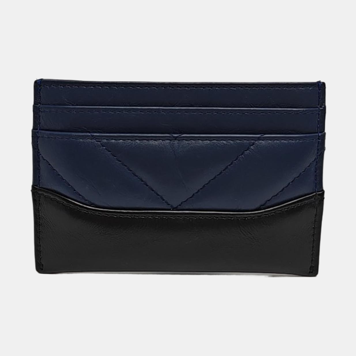 GABRIELLE Chevron Calfskin Blue Wallet