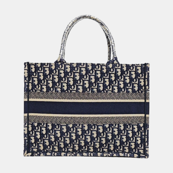 Book Tote Medium Oblique Canvas Blue