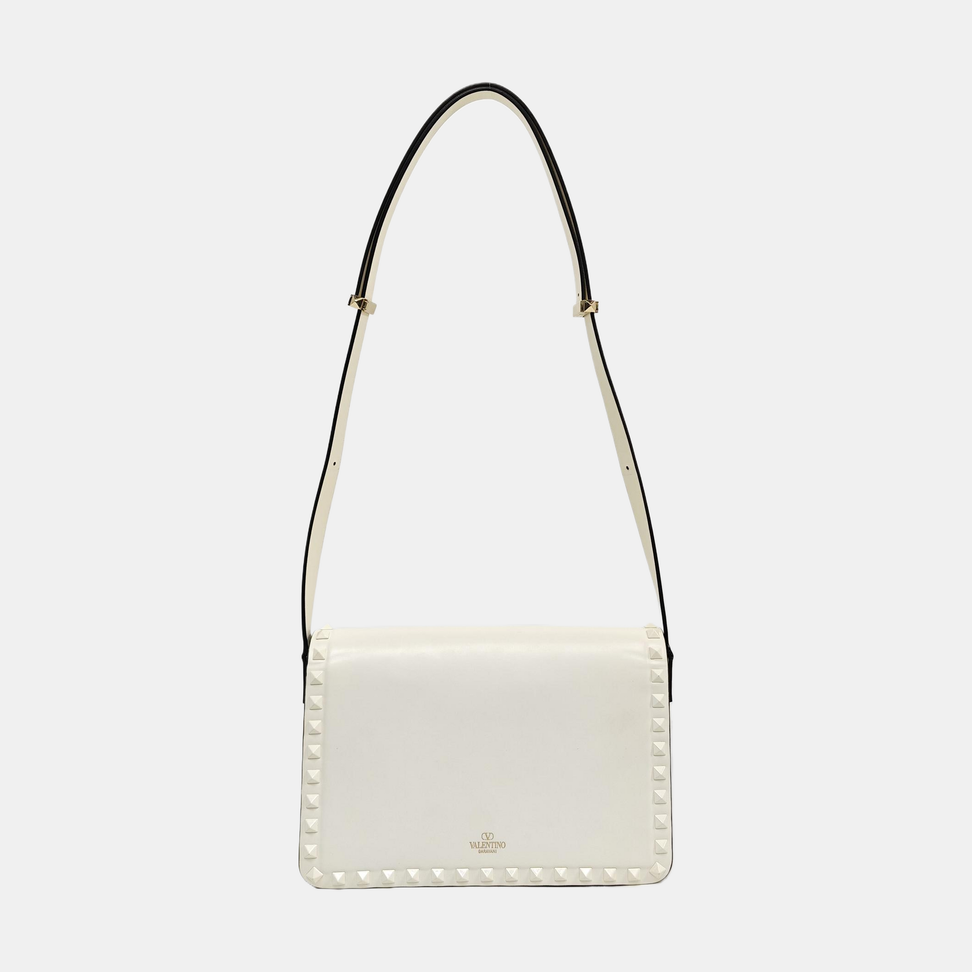 Rockstud Calfskin White