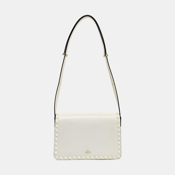 Rockstud Calfskin White