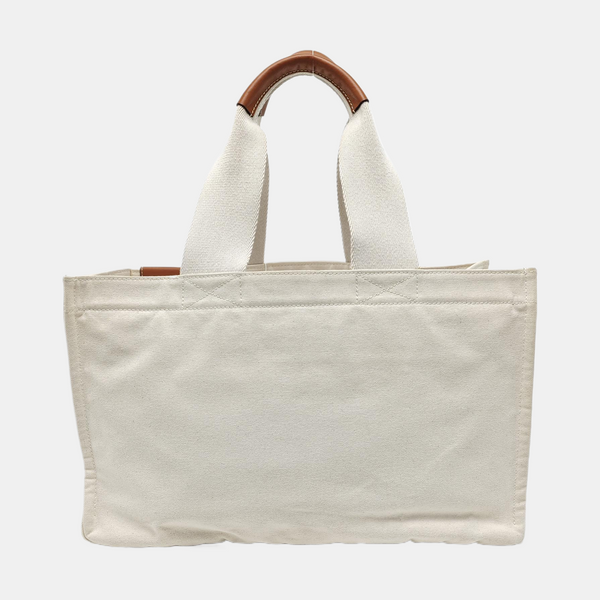 Quilted Canvas Tote Bag Beige