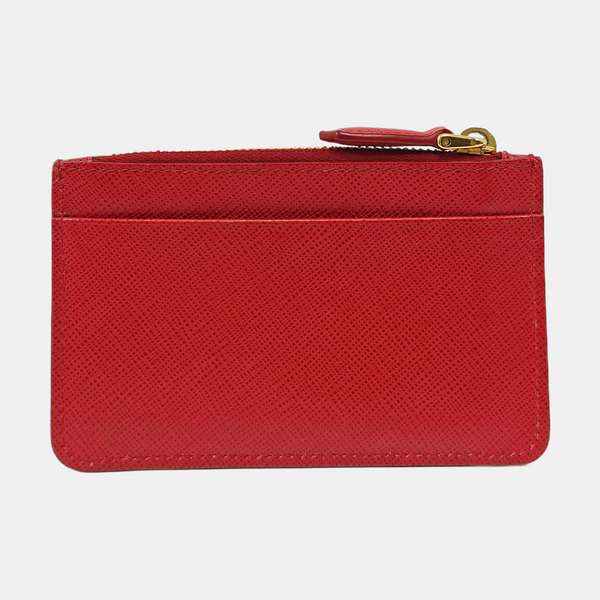 Saffiano Calfskin Card Holder Red