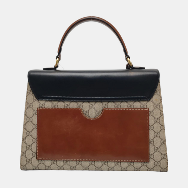 Padlock Medium Monogram Coated Canvas Beige