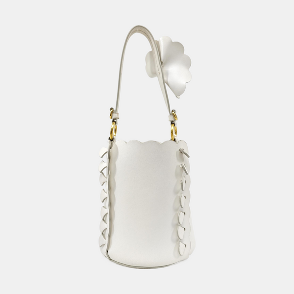 Leather Shoulder Bag White