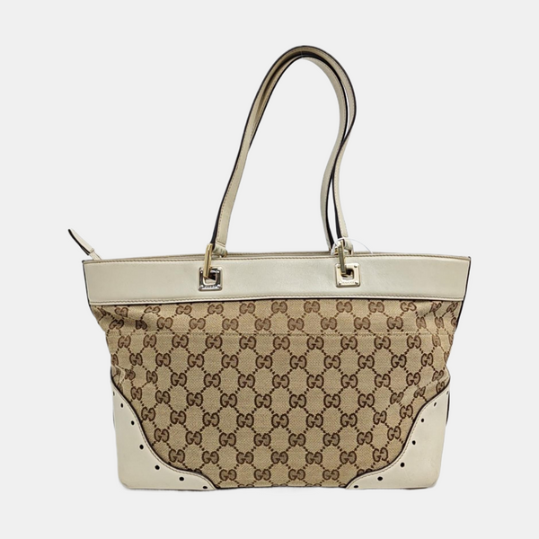 Monogram Canvas Tote Bag Beige