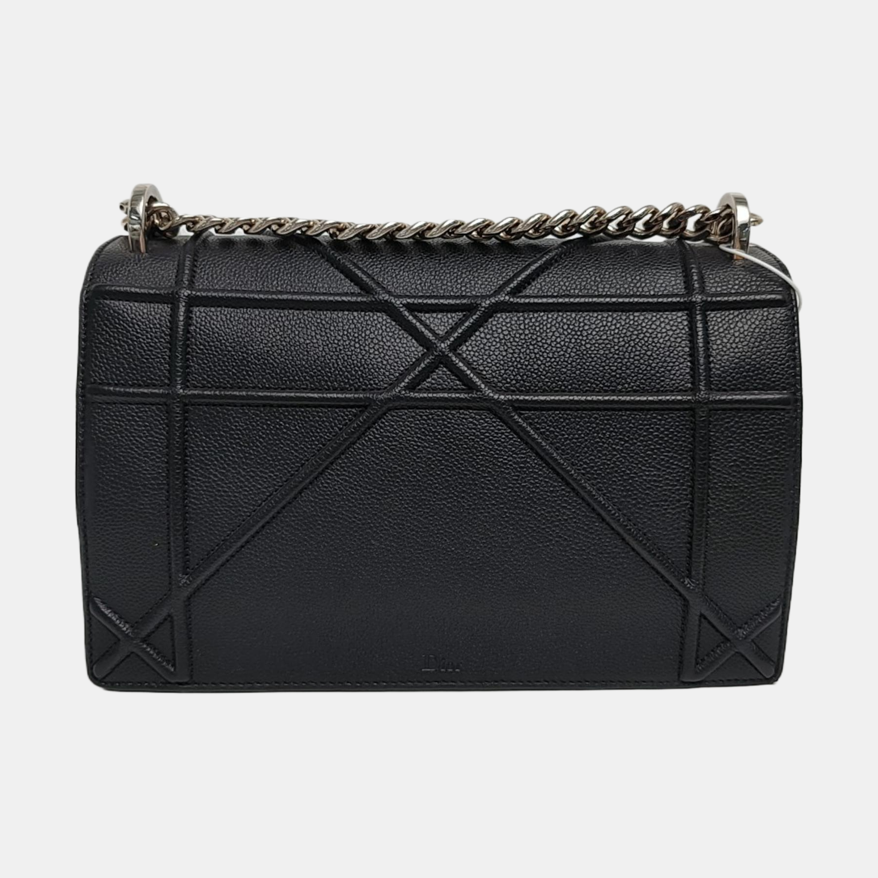 Diorama Medium Cannage Calfskin Black