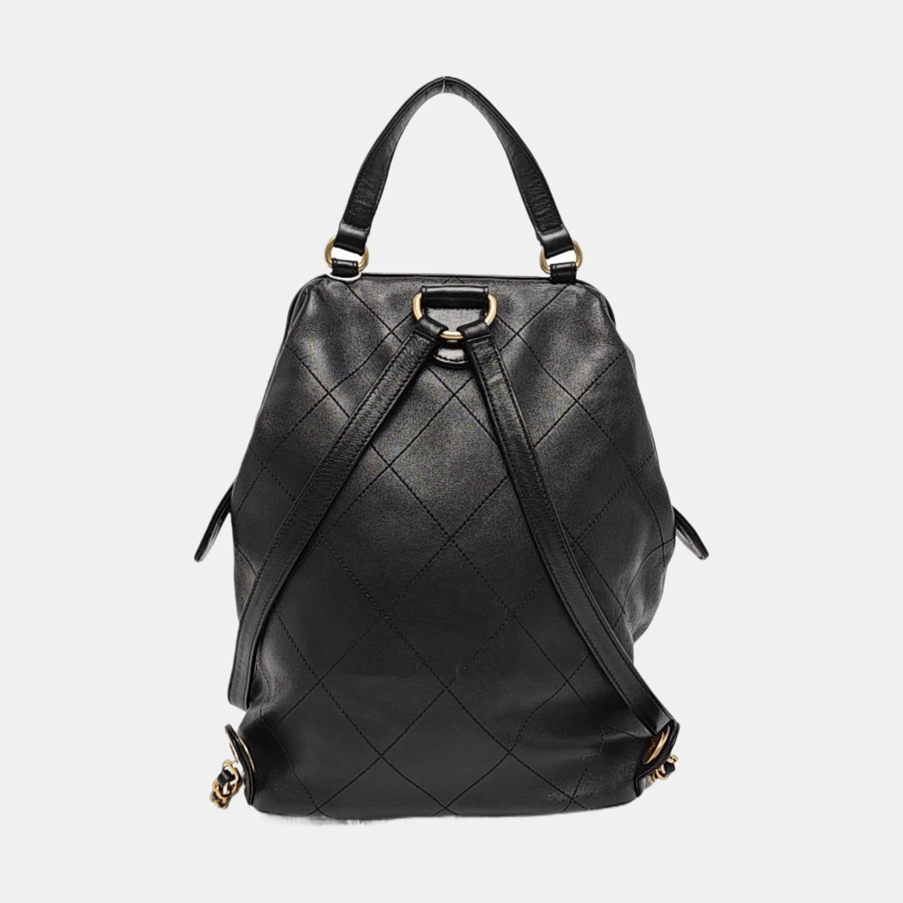 chanel quilted leather backpack Quilted Lambskin Black – Looply