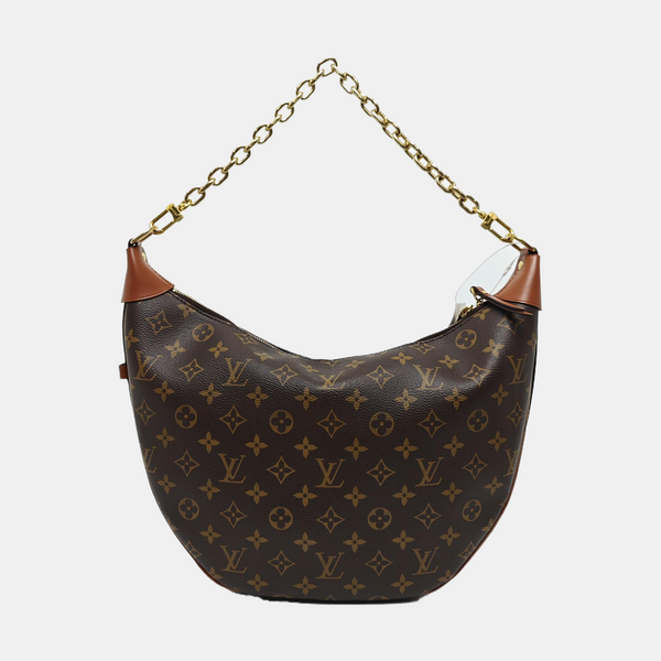 LOOP HOBO Monogram Coated Canvas Brown