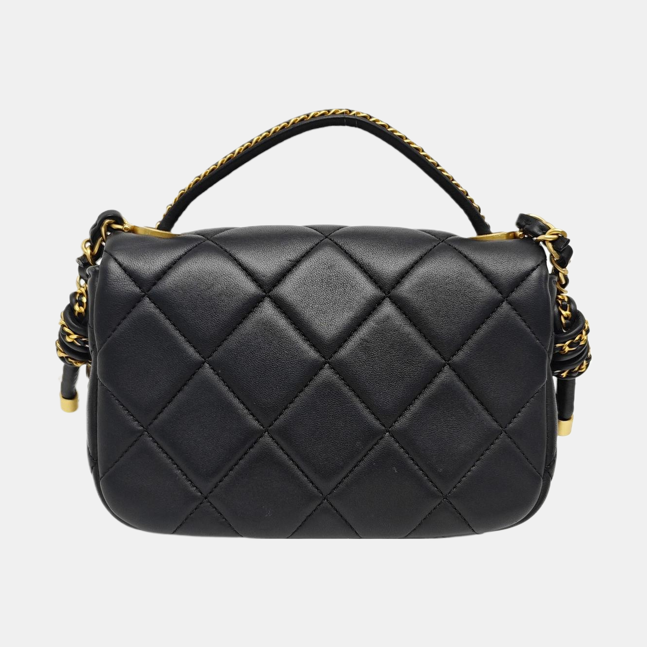 Quilted Lambskin Shoulder Bag Black