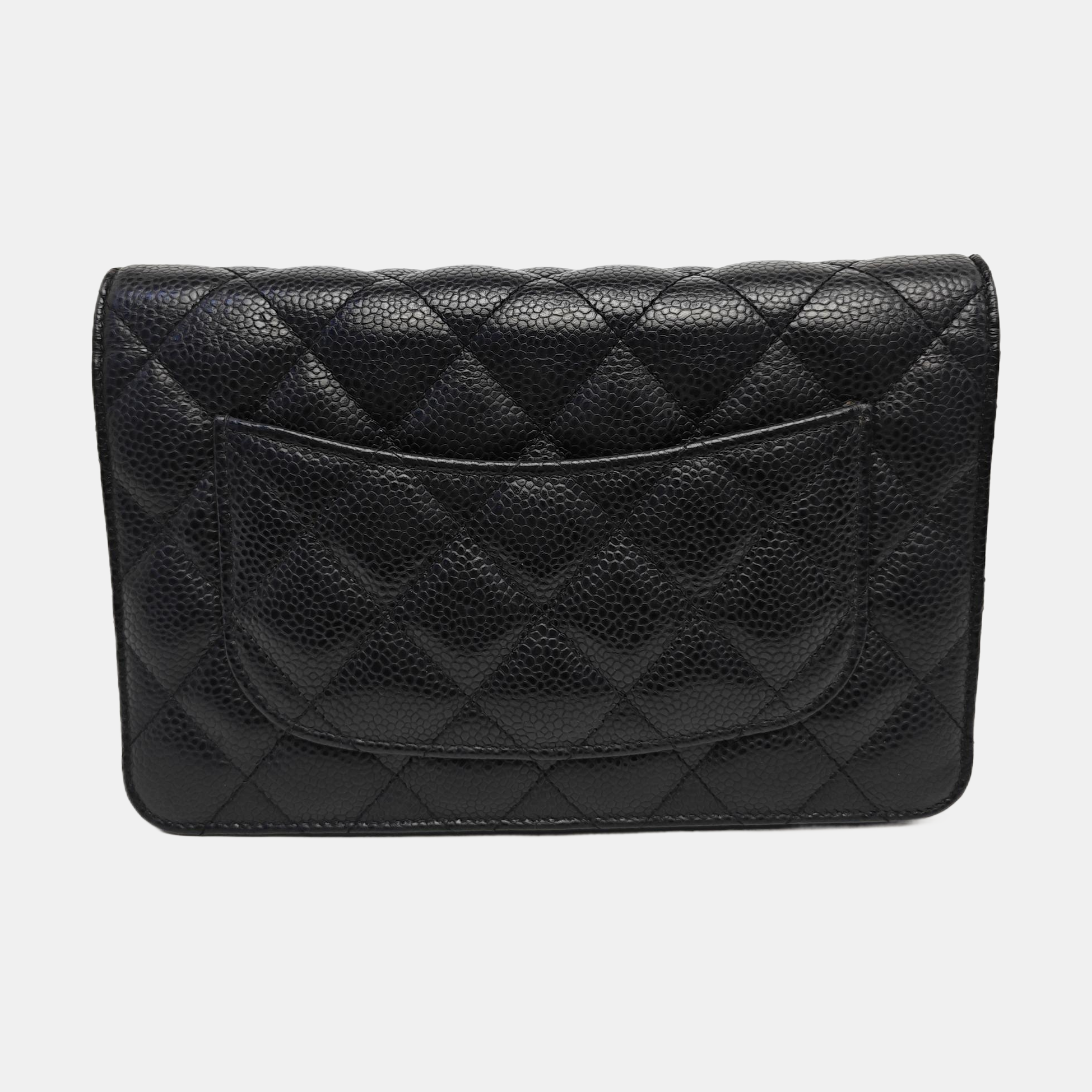 WOC Quilted Grained Calfskin Black