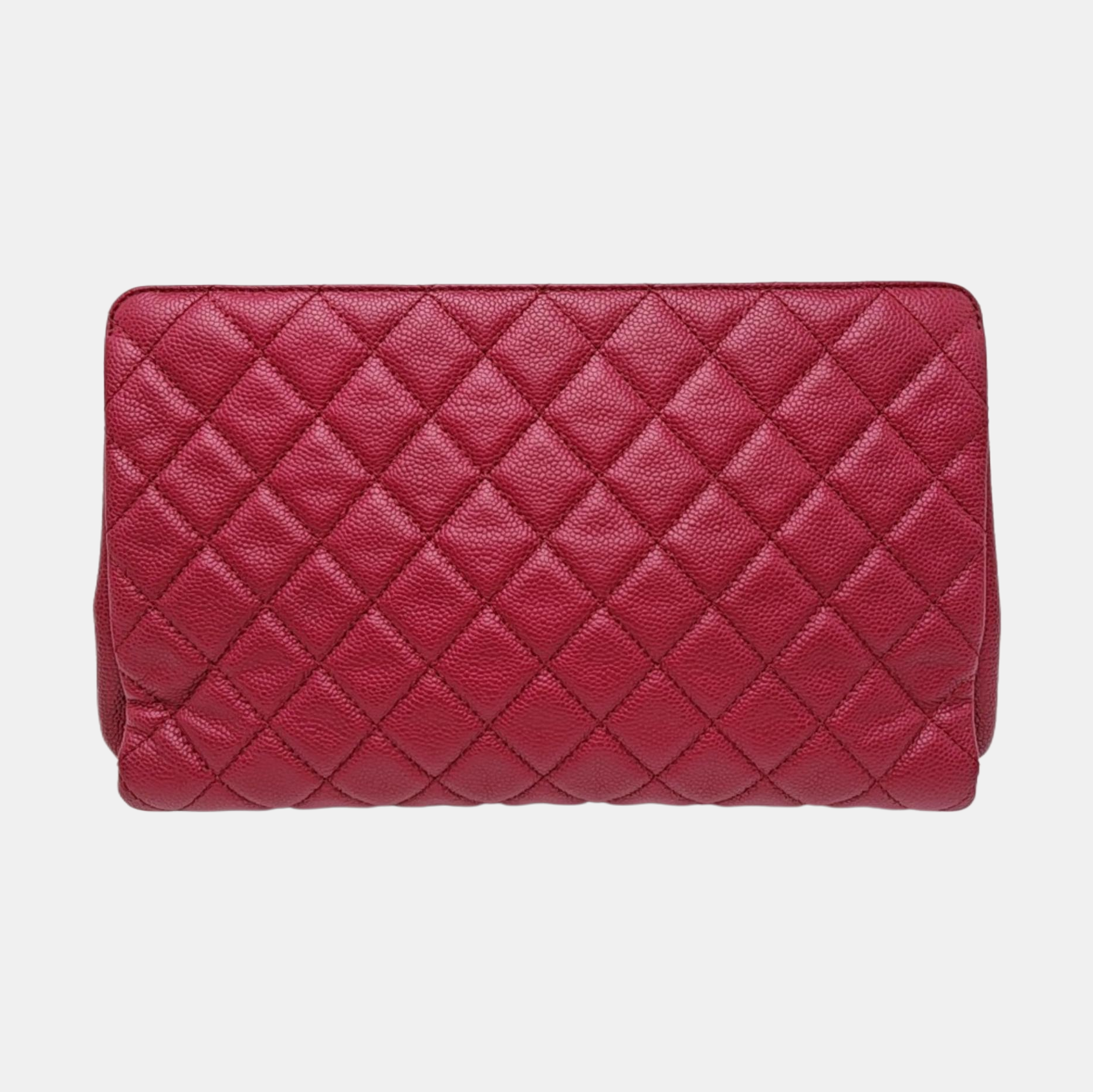 Quilted Leather Clutch Red