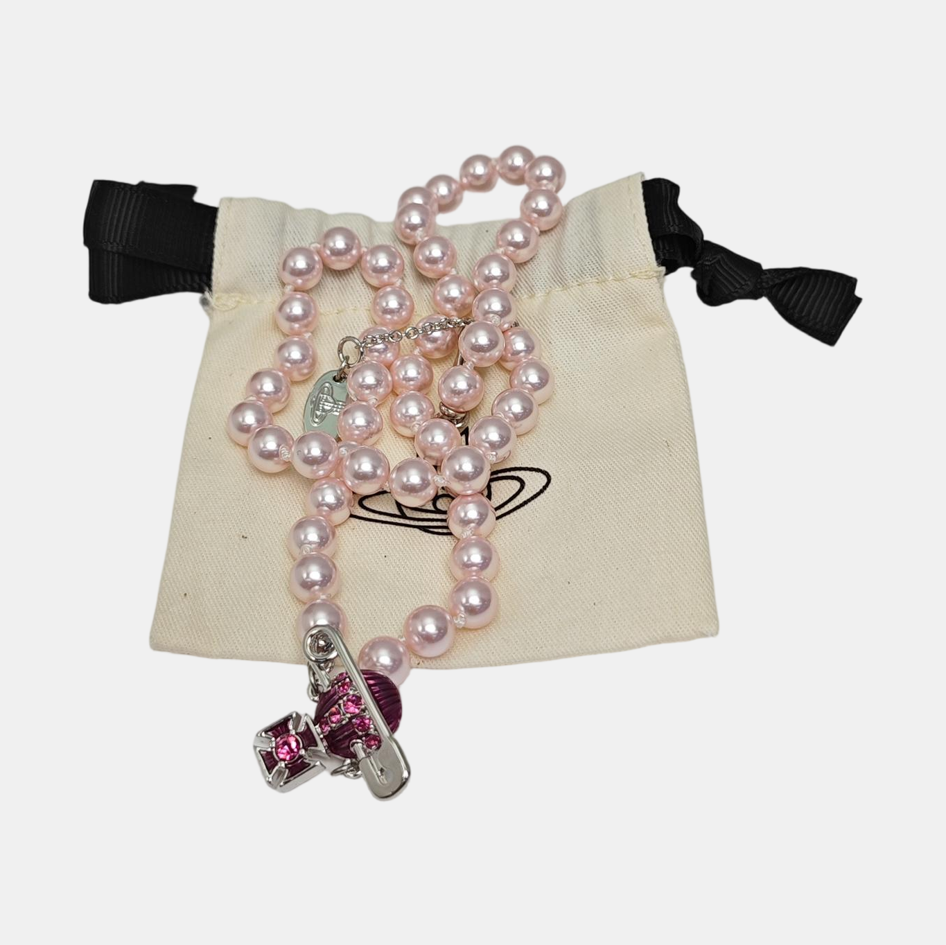 Faux Pearl Pink Necklace