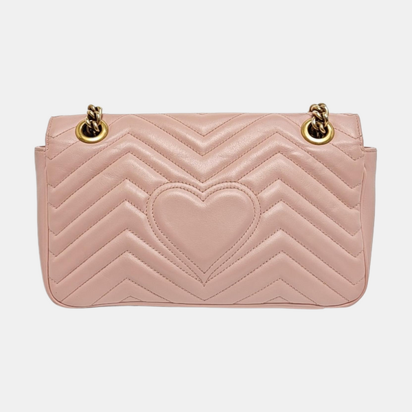 GG Marmont Medium Quilted Calfskin Pink